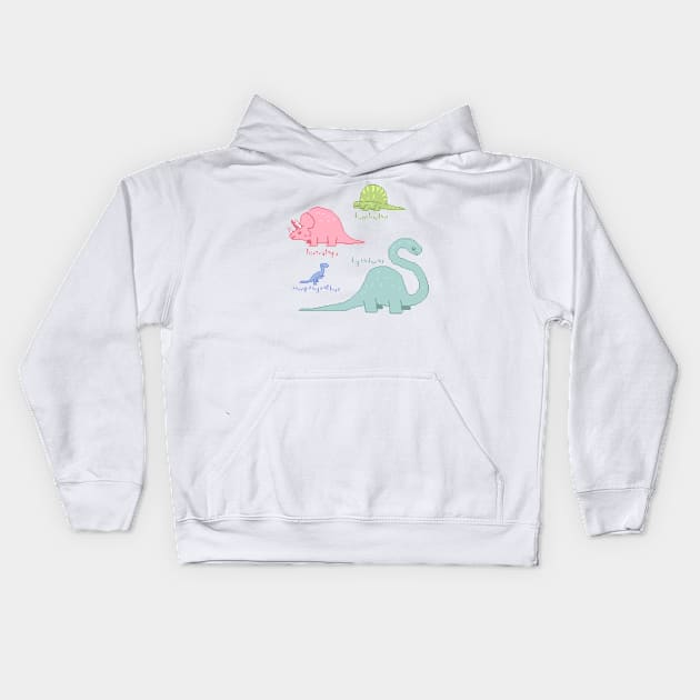 Pixel Art Dinosaur Kids Hoodie by Trijucre